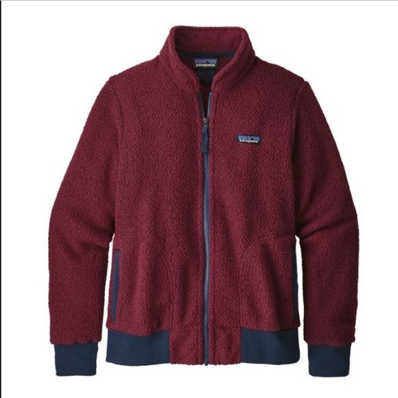 Patagonia Woolyester Fleece Jacket Coat Oxide Red - Picture 3 of 6